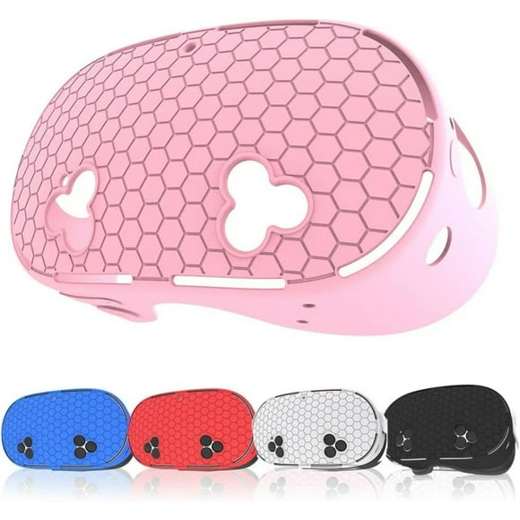 Funda protectora de silicona para Meta Quest 3S - Protector de la carcasa del casco de RV a prueba de arañazos y polvo, accesorio de juego-Rosa