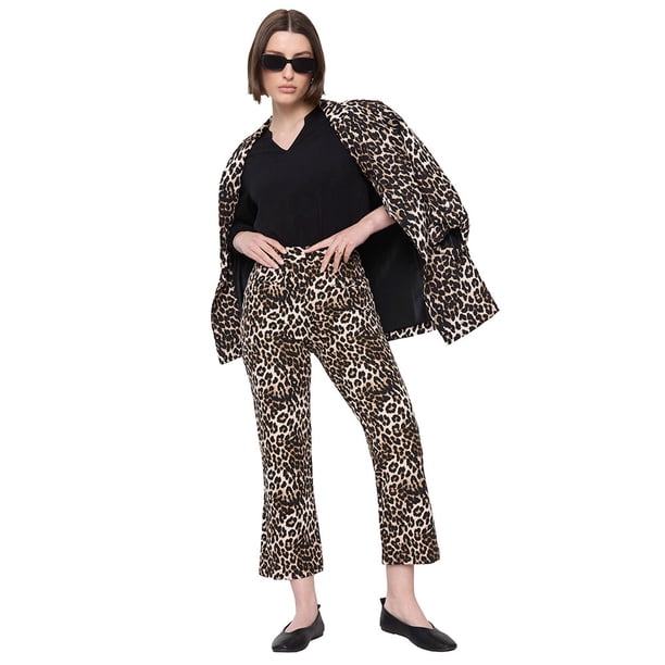 Pantalón Mujer Flare Crop Print Animal Print Corona