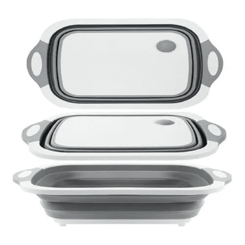 Genérico - Tabla De Cortar 2 En 1 De Silicona Plegable Drenaje Cocina
