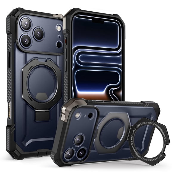 Funda SUPCASE para iPhone 17 Pro Max con soporte y MagSafe, negra
