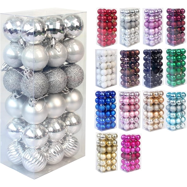 Adornos navideños irrompibles, bolas de árbol, colgantes, para bodas, fiestas de Halloween (paquete de 36 unidades) (4 cm/1,5'')