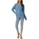 thumbnail image 2 of INSPIRE CHIC Suéter Ligero Casual Suelto de Manga Larga con Cuello en V de Punto de Waffle para Mujer M Azul, 2 of 6