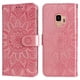 thumbnail image 1 of Funda tipo cartera FOXDOCK para Samsung Galaxy S9 , diseño girasol en relieve, cuero PU, cierre magnético, soporte y tarjetero, 1 of 5