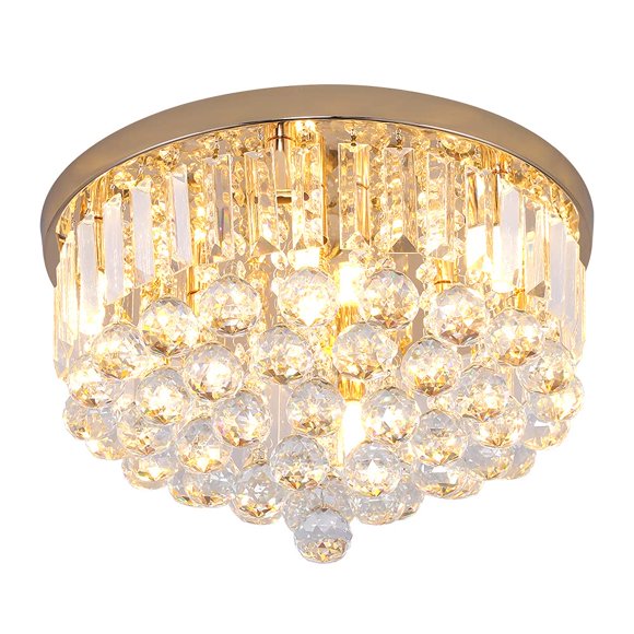 Candelabro Gopmmy de 28 cm redondo con cristal K9 y montaje empotrado