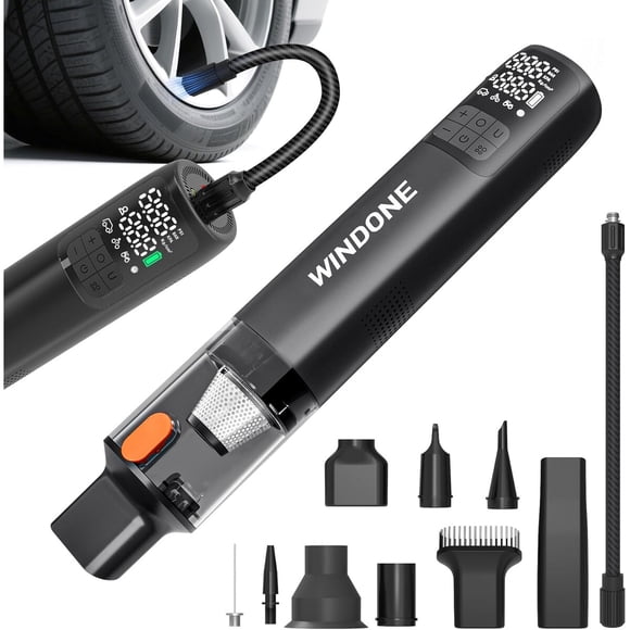 Aspiradora para Auto Windone W1 2 en 1, 12000 Pa, 150 PSI, inalámbrica