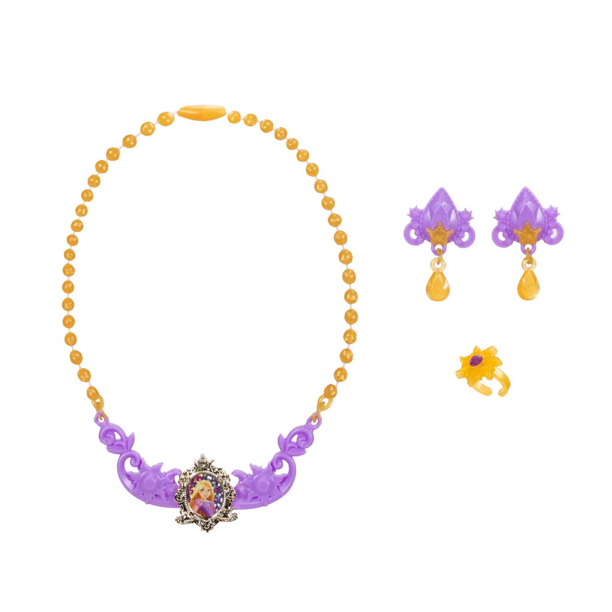 Set De Collar Y Aros Princesas De Disney - Rapunzel