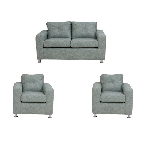 Muebles América - Living George 211 Cuero Auris Verde Agua