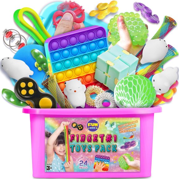 Caja Fidget FunKidz 24 Piezas Sensorial Rosa