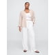 thumbnail image 4 of Pantalón Gap de lino con pernera ancha para mujer, color blanco óptico, talla XL, 4 of 6