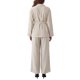 thumbnail image 3 of INSPIRE CHIC Conjunto de 2 Piezas para Mujer, Top con Cuello, Manga Larga, Escote en V y Lazo Frontal, Pantalón de Pierna Ancha, Talla Grande, Albaricoque, 3 of 5