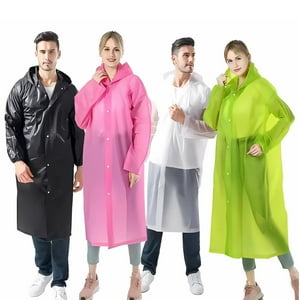 Fashion Raincoat - Pack 4Und Poncho Impermeable Lluvia Gorro Capa Hombre Mujer