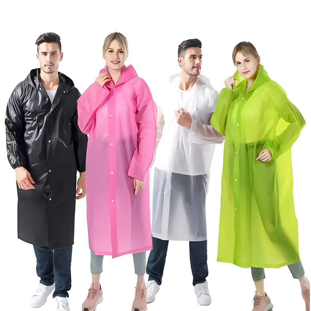 Fashion Raincoat - Pack 2und Poncho Impermeable Lluvia Gorro Capa Hombre Mujer