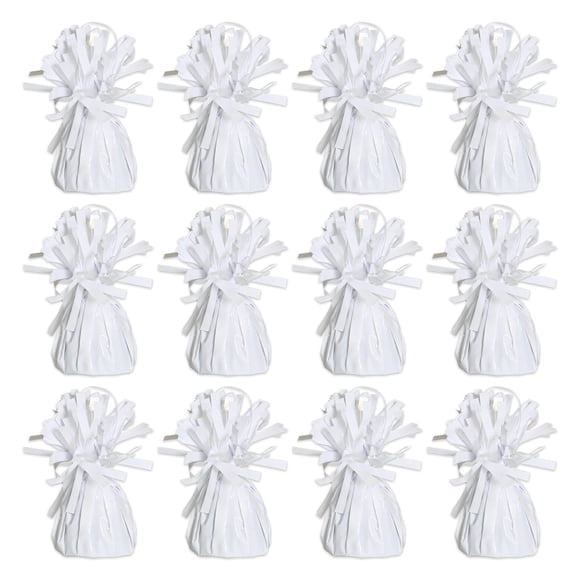 Balloon Weight Beistle, envuelto en papel brillante, 170 ml, paquete de 12 unidades, color blanco