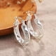 thumbnail image 2 of Stylish Silver Textured Hoop Earrings - Effortlessly Chic and Comfortable, 2 of 5