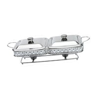 Magideal - Calentador De Chafer Resistente Al Óxido, Fácil De Usar Con Cubiertas, Utensilios De Cocina, Bandeja, Soportes De Combustible Para Vacaciones, Bodas, Plata