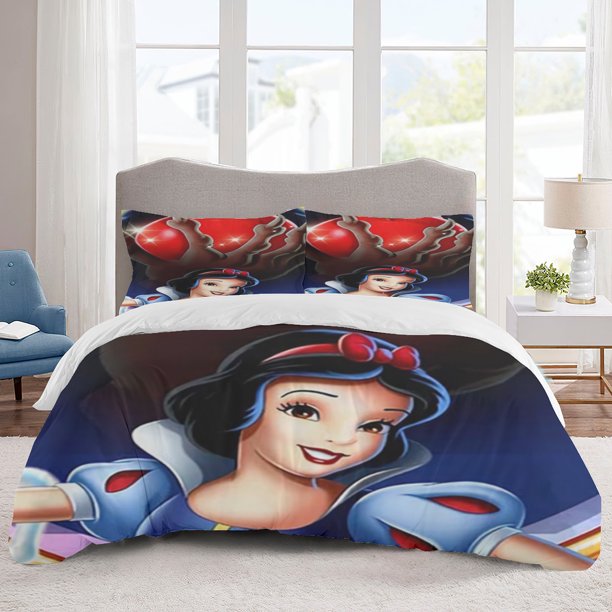 Snow White Bedding Sets Cartoon Duvet Cover Lightweight 3 Piece Bet Sets for Kids Boys Girls