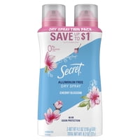 Desodorante Secret Dry Spray Sin Aluminio En Forma De Flor De Cerezo, 120 Ml
