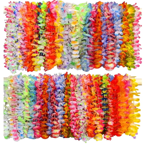 Collares hawaianos Leis, 200 unidades, para decoración de fiestas de Luau