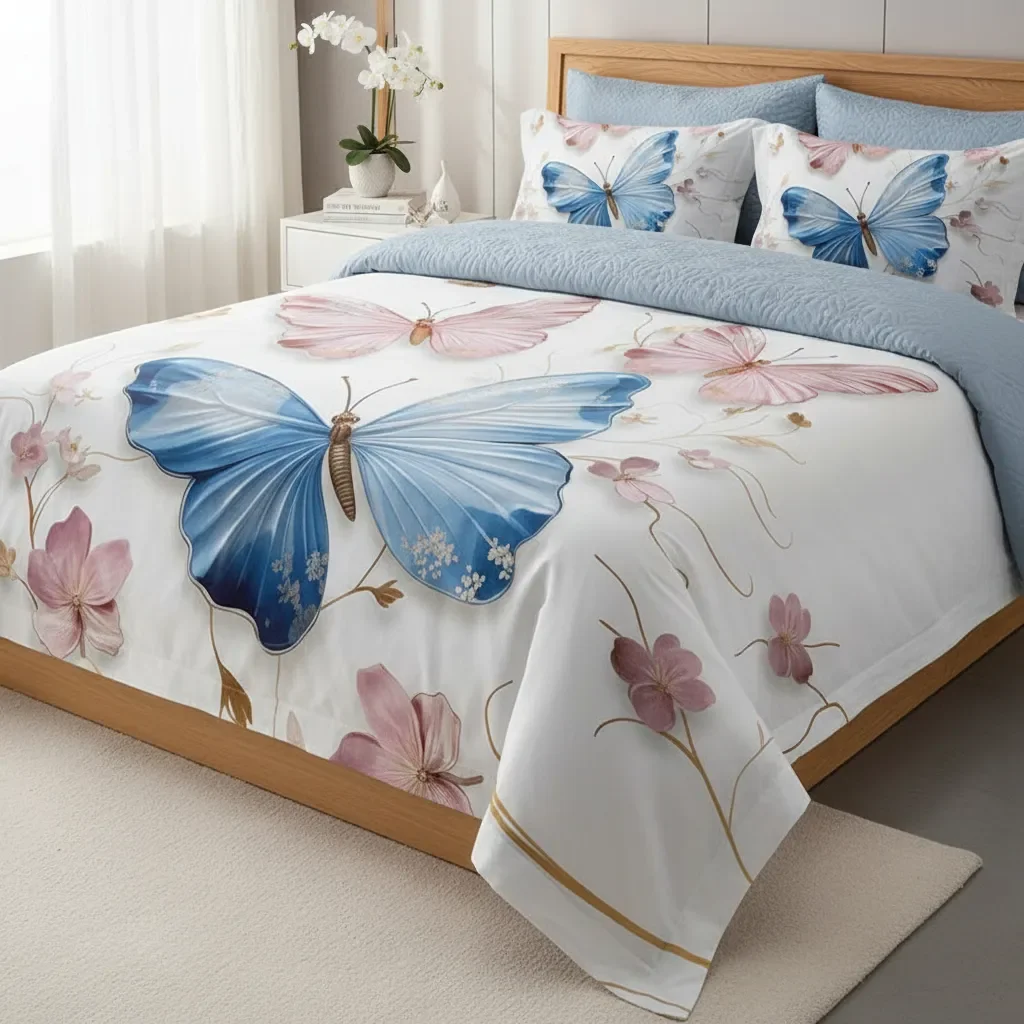 Casadeliacl - Cubrecama 5d Tfi Para Colchón 2 Plazas, Diseño Elegante Blanco 3