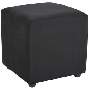 Vitelio - Puff Silla Negro Felpa 45X45X45