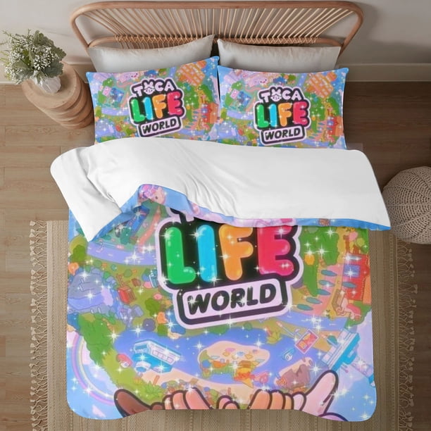 Toca Life Soft 3D Printed Duvet Cover Bedding Set with Comforter Cover 3 Piece Set
