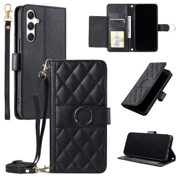 Funda tipo billetera FOXDOCK para Samsung Galaxy S25 Plus – Tapa abatible con correa para mujer