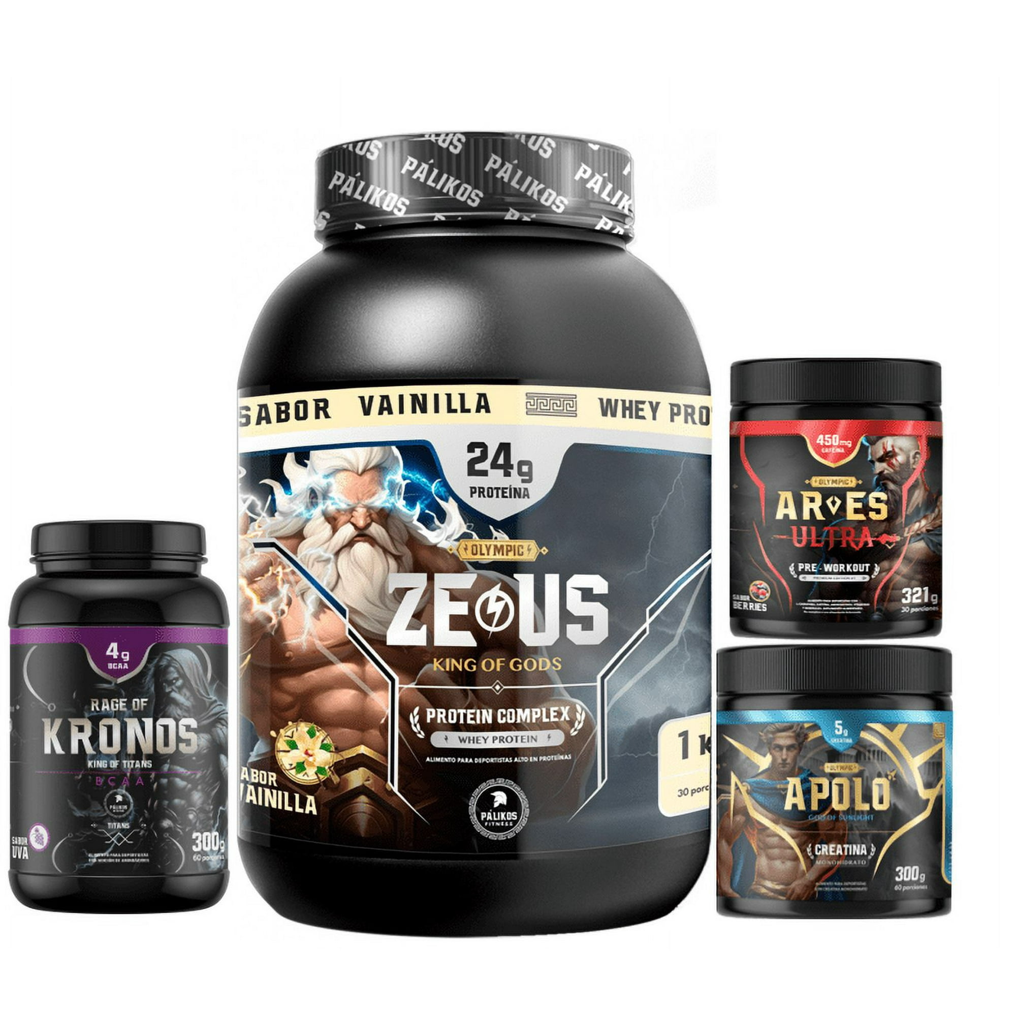 Palikos Fitness - Proteina Complex 1kg Vainilla Creatina Apolo 300gpre Entreno Ares Bcaa Kronos