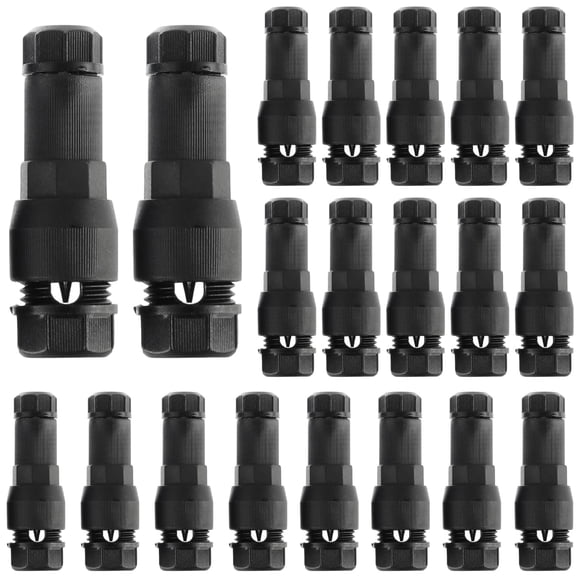 Conector de cables JAMHER de bajo voltaje, impermeable, paquete de 20, negro