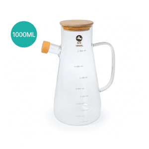 Baima - Jarra De Vidrio 1000Ml Con Tapa Bambú | Medidor Graduado