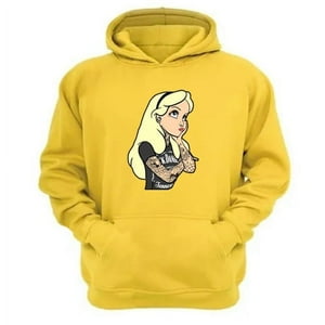 Genérico - Polerón Canguro Alicia Rock & Roll Amarillo Talla S Unisex