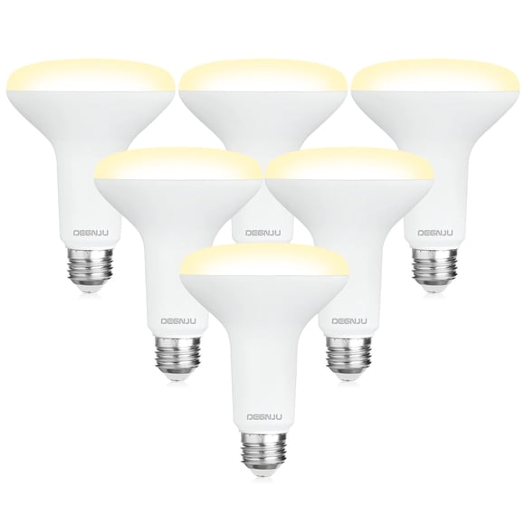 Bombilla LED DEGNJU BR30 de 7 W, 650 lm, 2700 K, regulable, paquete de 6
