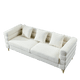 thumbnail image 3 of 81 Inch Oversized 3 Seater Sectional Sofa, Living Room Comfort Fabric Sectional Sofa - Deep Seating Sectional Sofa, Soft Sitting with 3 Pillows for Living Room,Bedroom,White teddy(Ivory)(W834S00036), 3 of 3