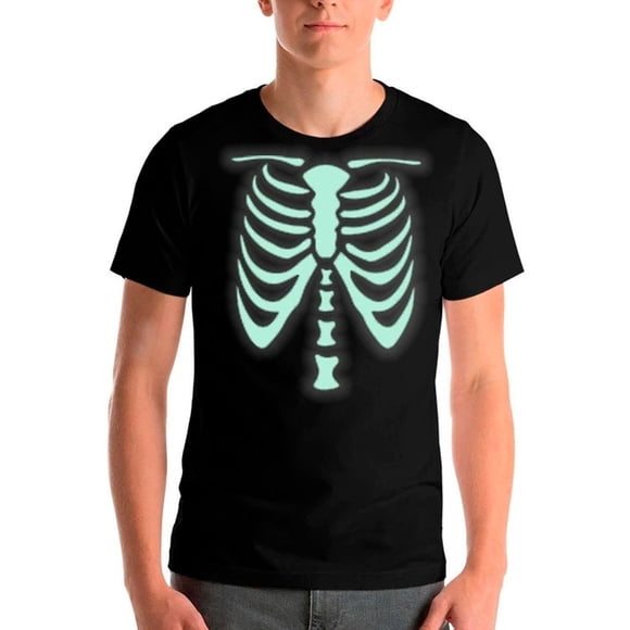 Polera Halloween Huesos Brillo En La Oscuridad Hombreniño