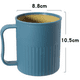 thumbnail image 2 of Vasos de plástico creativos para café (paquete de 4), vasos para fiestas, taza de plástico mejorada con asa, vaso de paja de trigo para agua, café, leche, jugo y té., 2 of 6