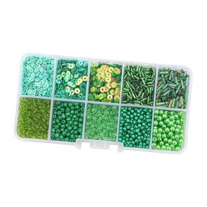 Bothyi - Cuentas De Semilla De Vidrio Para Hacer Joyas, Cuentas Espaciadoras Para Manualidades Diy, Llavero Con Cuentas, Verde