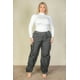 thumbnail image 4 of Pantalones de Paracaídas Fruncidos con Cordón, Bolsillos con Solapa de Saronita, Banda Elástica, Dos Bolsillos Delanteros, Color Negro (para Mujer), 4 of 4