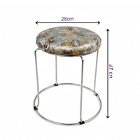 Genérico - Piso Taburete Circular Con Tapiz Artístico Y Estructura Cromada