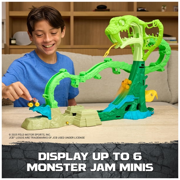 Playset Monster Jam Mini Jams Escape Loca de la Cobra con Camiones