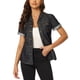 thumbnail image 1 of INSPIRE CHIC Chaqueta de Mezclilla de Regreso a Clases para Mujer Camisa de Jean con Botones y Cuello de Manga Corta Negro M, 1 of 5