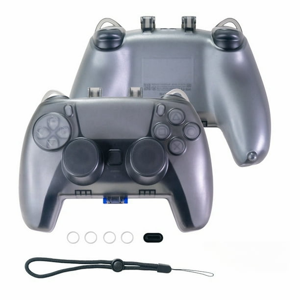 Funda protectora rígida transparente compatible con el mando y los accesorios de PlayStation 5 Slim - Caja organizadora portátil para viajes-Negro transparente