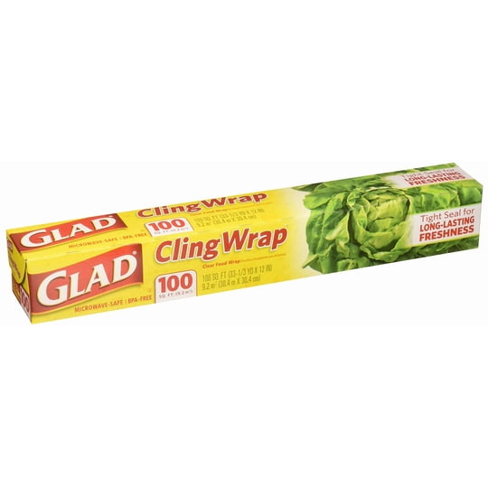 Food Wrap Glad Cling Wrap, Sin Bpa, Apto Para Microondas, 100 M², 2 Unidades