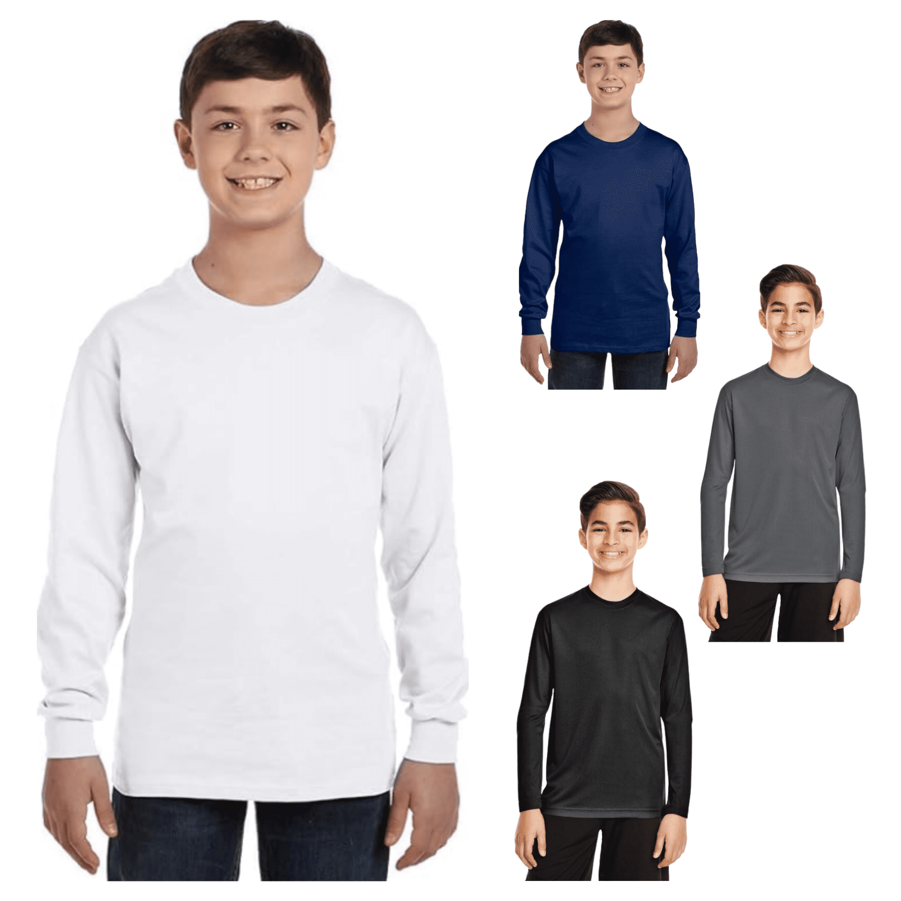 Utilisimo - Camiseta Bambú Manga Larga Primera Capa Niño Polera Colores Surtidos