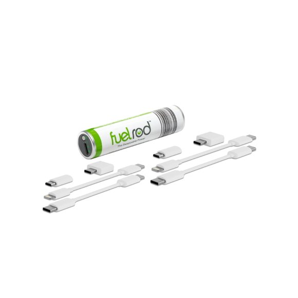 Cargador portátil FuelRod One USB-C con cables y adaptadores adicionales