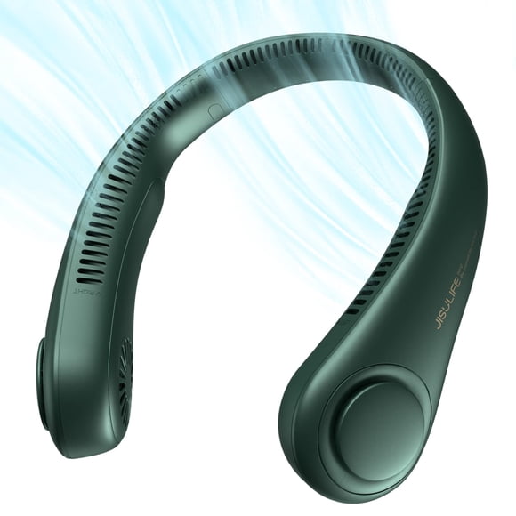 Ventilador de cuello portátil JISULIFE, sin hojas, recargable, 4000 mAh