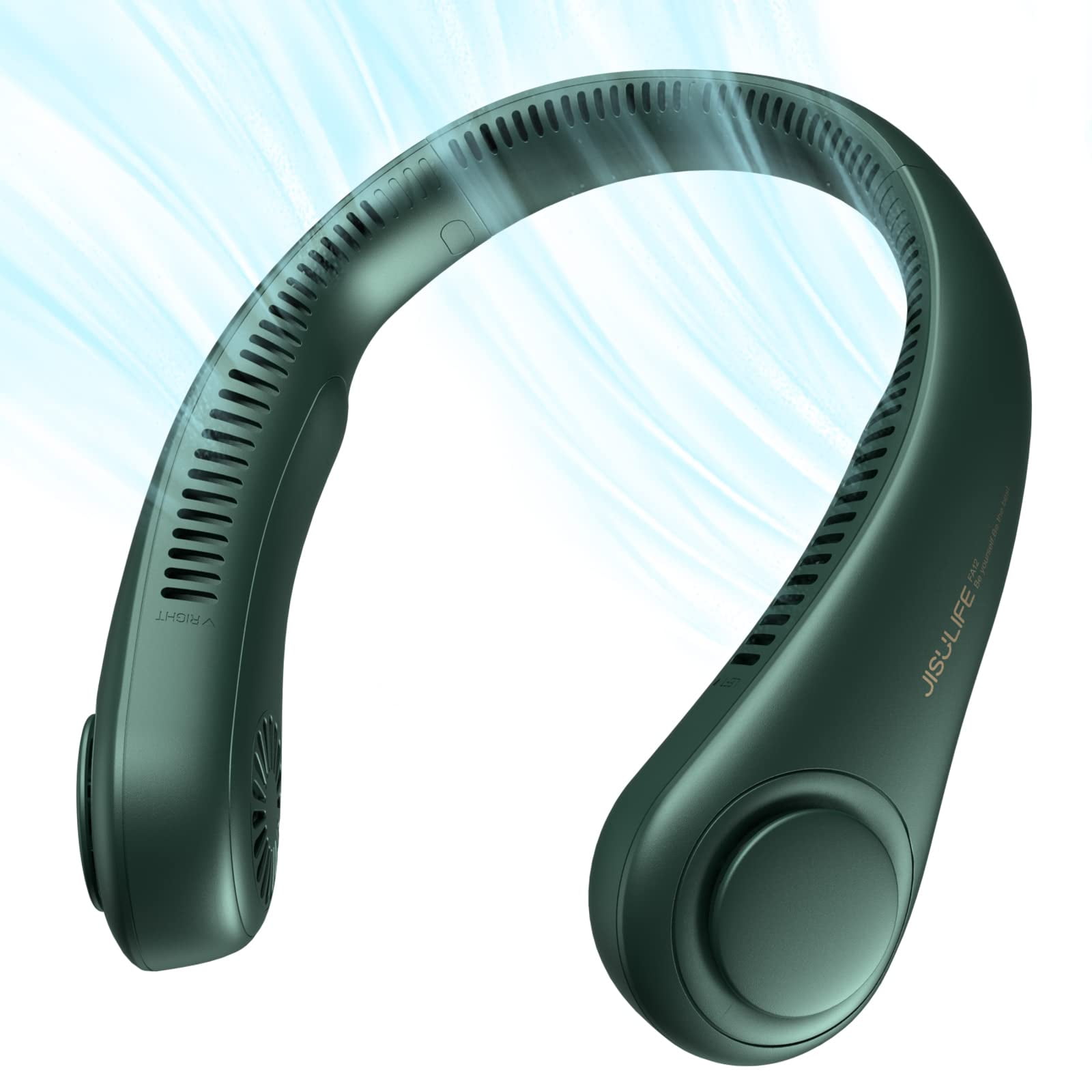 Ventilador De Cuello Portátil Jisulife, Sin Hojas, Recargable, 4000 Mah