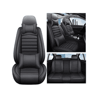 Genérico - Funda Cubre Asiento Ecocuero Set 5 Asientos Negro
