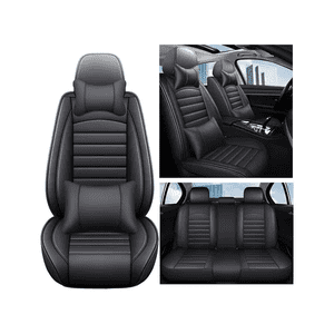 Genérico - Funda Cubre Asiento Ecocuero Set 5 Asientos Negro