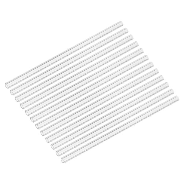 Uxcell Tubos de Vidrio de 8 Pulgadas Tubos de Vidrio de Borosilicato Transparente Tubos de Soplado de Vidrio Tubos de Vidrio Industrial Transparente Paquete de 12
