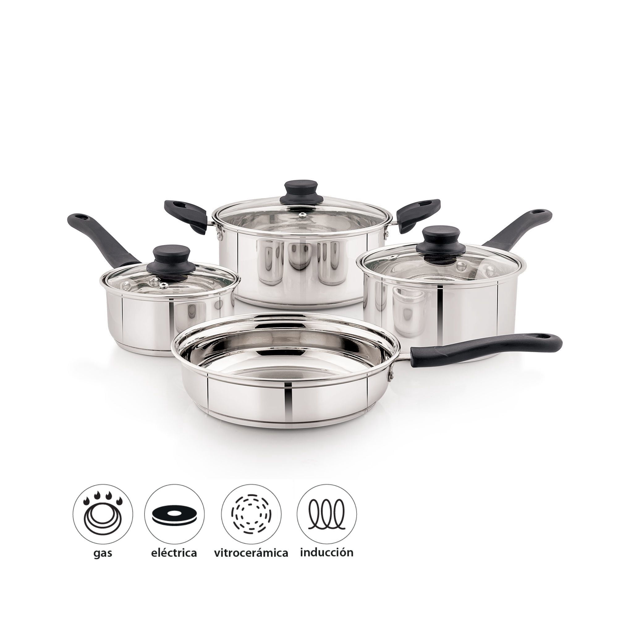 Haus - Bateria Cocina 7 Piezas De Acero