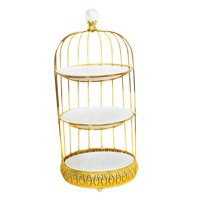 Magideal - Jaula De Pájaros, Soporte Para Postres Y Pasteles, Soporte Para Magdalenas, Soporte Para Platos De Dulces Para Celebraciones De Bodas, Decoración Para Tres Capas